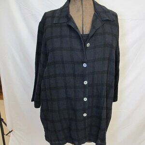 St. Germain Petite black windowpane matched set – top and blouse  PXL